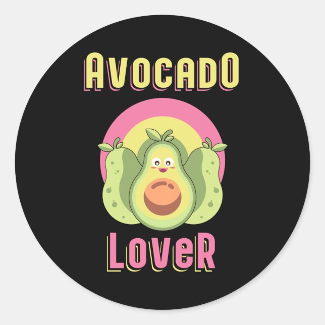Vegan Animal Rights Avocado Veganism Funny Gift Classic Round Sticker (Front)
