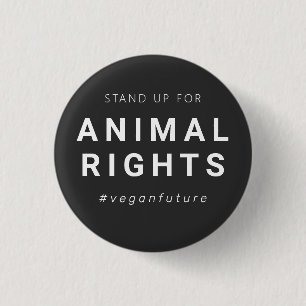 Vegan Animal Rights Minimal Typography  3 Cm Round Badge