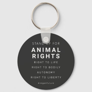 Vegan Animal Rights Minimal Typography Key Ring