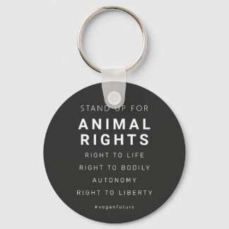 Vegan Animal Rights Minimal Typography Key Ring