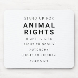 Vegan Animal Rights Minimal Typography Mouse Mat