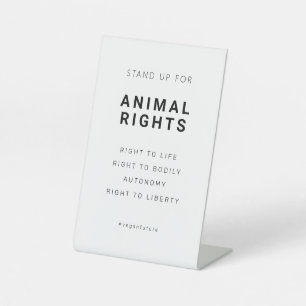 Vegan Animal Rights Minimal Typography Pedestal Sign