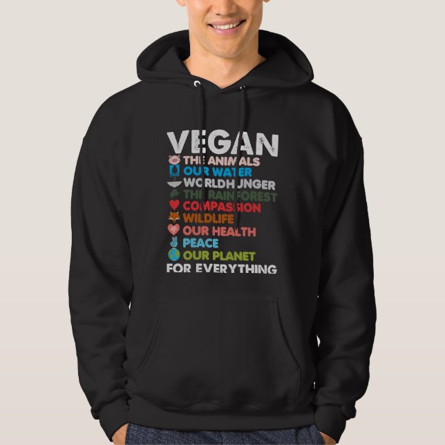 Vegan Animal Rights Protect Earth Health Planet Hoodie (Front)