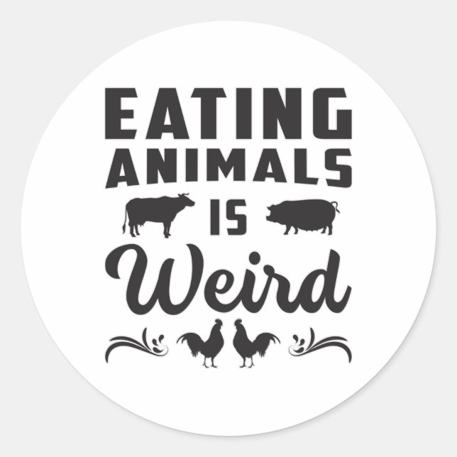 Vegan Animal Rights Veganism Food Funny Gift Idea Classic Round Sticker (Front)