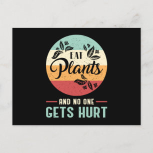 Vegan Animal Vegetarian Retro Veganism Funny Gift Postcard
