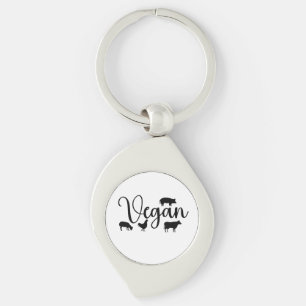 Vegan animals key ring