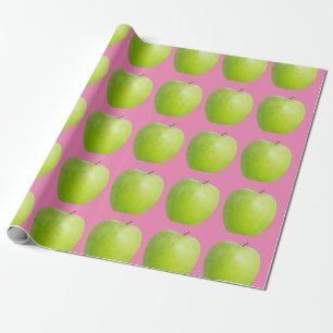 Vegan Apple Pattern for Vegetarian Fruit lover Wrapping Paper