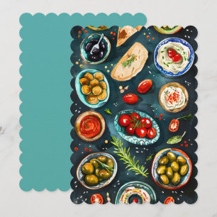 Vegan Arabic Middle East Breakfast Falafel Hummus Invitation