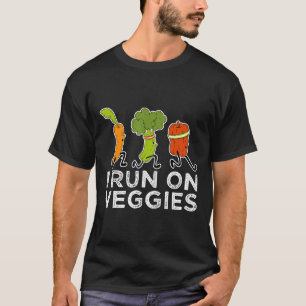 Vegan Athlete Marathon Runner I Run On Veggies Veg T-Shirt