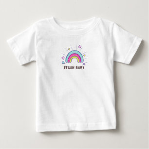 Vegan Baby T-Shirt - Rainbow & Hearts - 0-24months