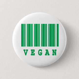 vegan barcode design 6 cm round badge