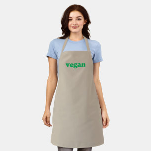 Vegan beige green modern typography minimalist apron