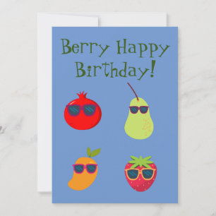 Vegan Berry Birthday Greeting Card