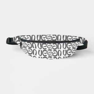 Vegan Black & White Typography Typographic Bum Bags