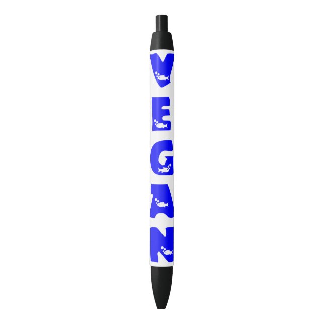 Vegan Blue Fish Logo Pen (Front Vertical)