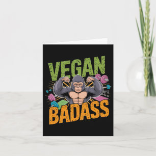 Vegan Bodybuilder Weightlifter Gorilla  Card