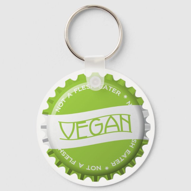 Vegan Bottlecap Key Ring (Front)