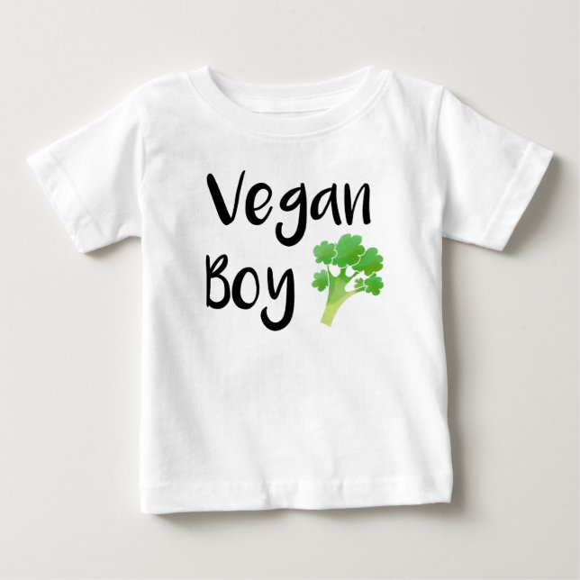 "Vegan Boy" broccoli baby shirt (Front)