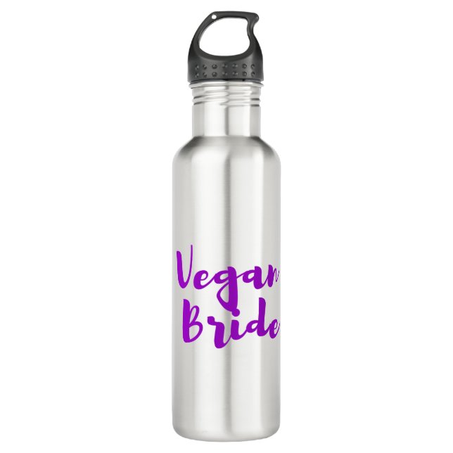 Vegan Bride Purple White Cool Unique Trendy Simple 710 Ml Water Bottle (Front)