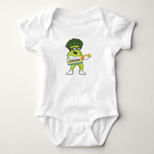 Vegan Broccoli at Music with Guitar Baby Bodysuit