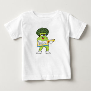 Vegan Broccoli at Music with Guitar Baby T-Shirt
