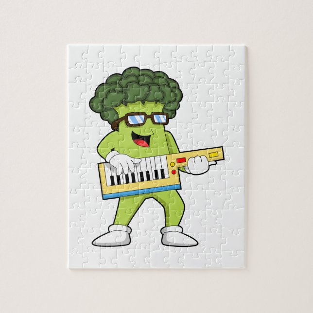 Vegan Broccoli at Music with Guitar Jigsaw Puzzle (Vertical)