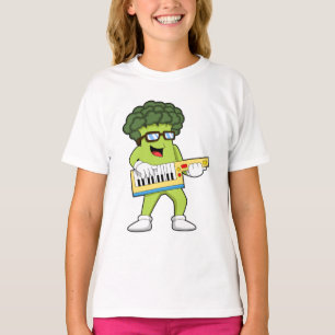Vegan Broccoli at Music with Guitar T-Shirt