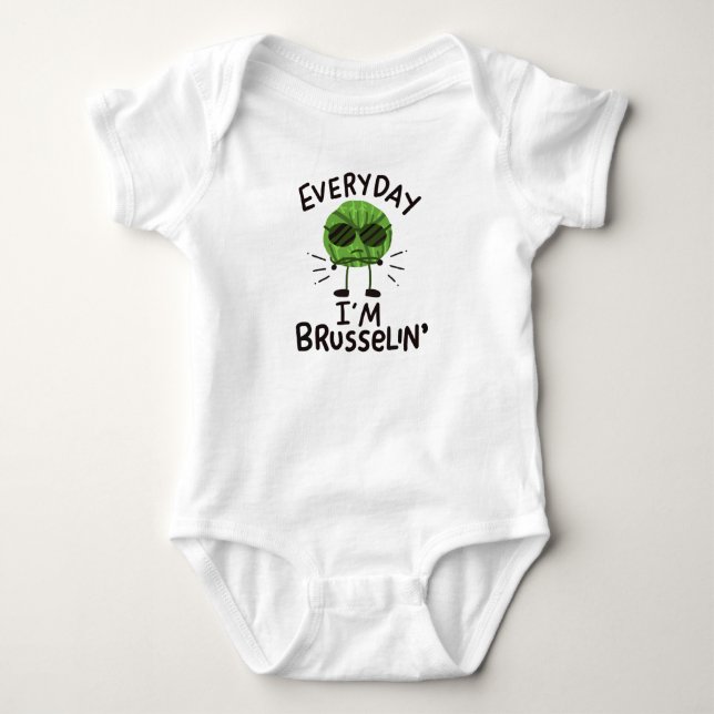 Vegan Brussels Sprouts Baby Bodysuit (Front)