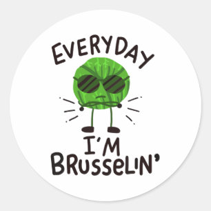 Vegan Brussels Sprouts Classic Round Sticker