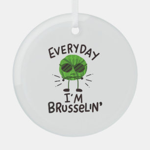 Vegan Brussels Sprouts Glass Tree Decoration
