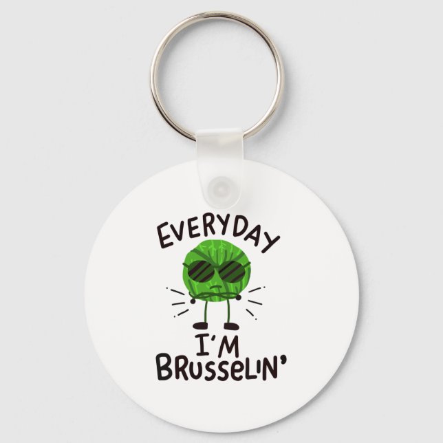 Vegan Brussels Sprouts Key Ring (Front)