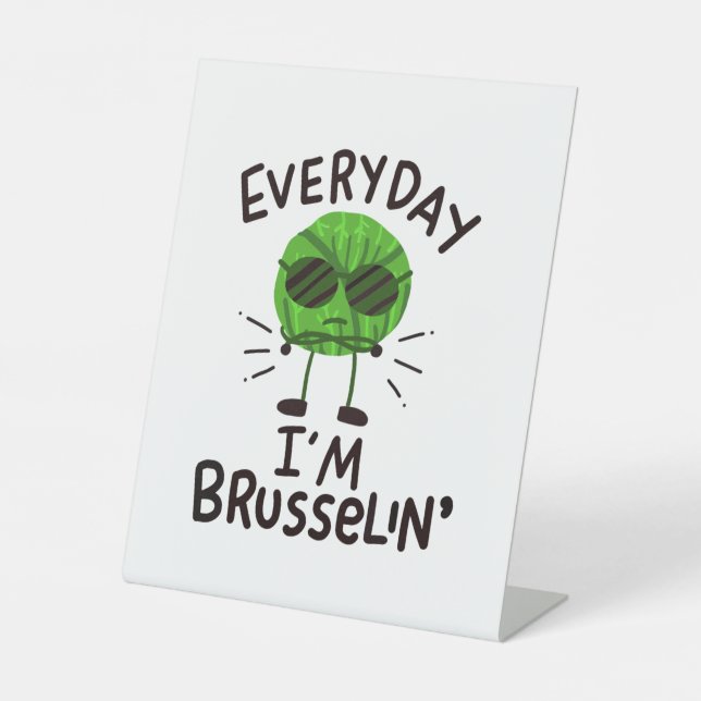 Vegan Brussels Sprouts  Pedestal Sign (Front)