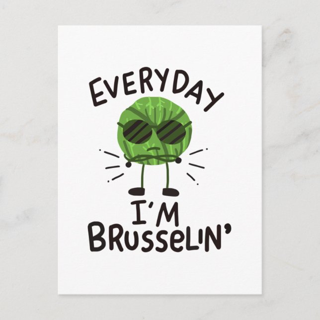 Vegan Brussels Sprouts Postcard (Front)