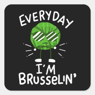 Vegan Brussels Sprouts Square Sticker