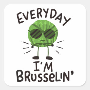 Vegan Brussels Sprouts Square Sticker
