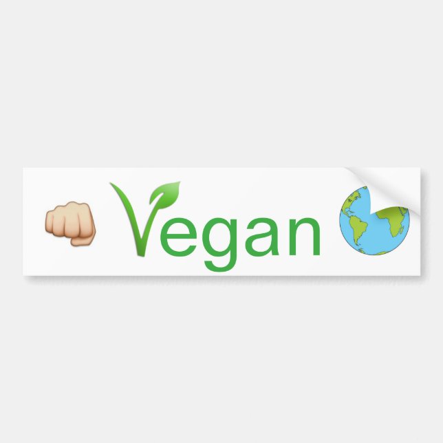Vegan Bumper Car Sticker Veganism (Front)