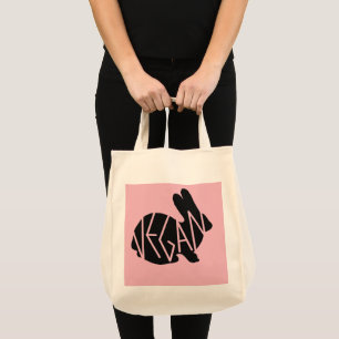 Vegan Bunny Grocery tote Bag