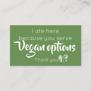 Vegan calling card