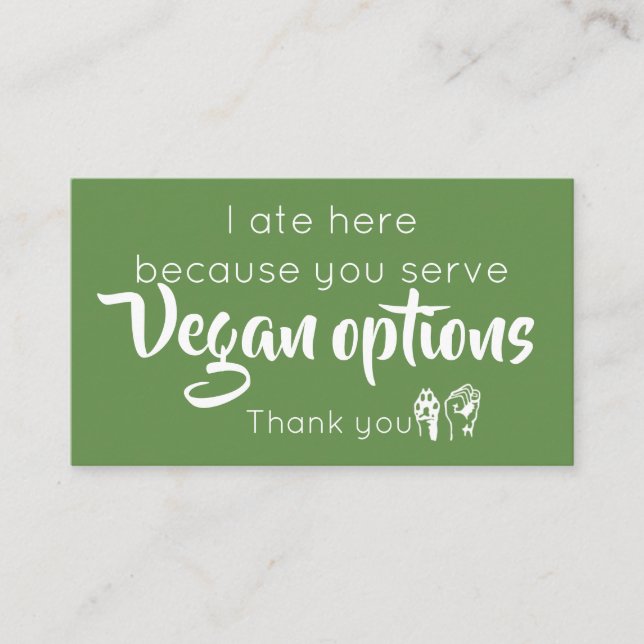 Vegan calling card (Front)