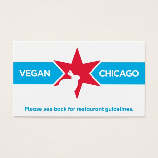 Vegan Chicago Restaurant Card (Front)