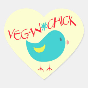 Vegan Chick Heart Sticker