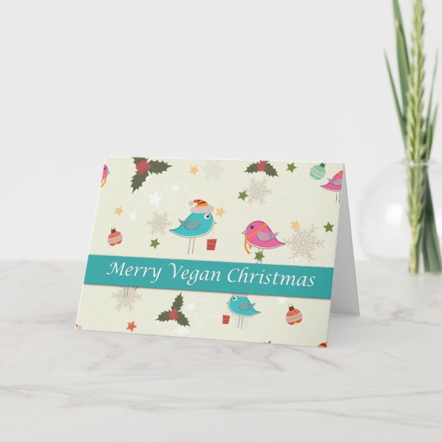 Vegan Christmas Gifts Holiday Card (Front)