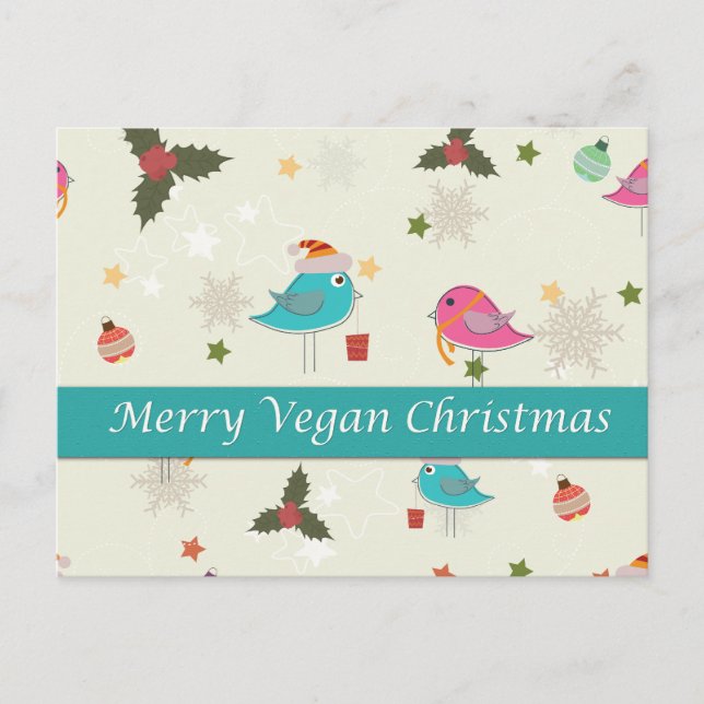 Vegan Christmas Gifts Holiday Postcard (Front)