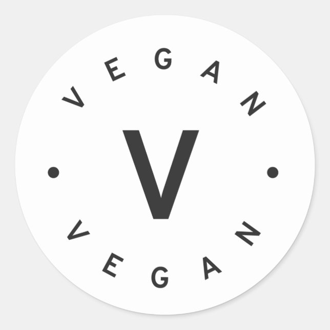 Vegan Classic Round Sticker (Front)