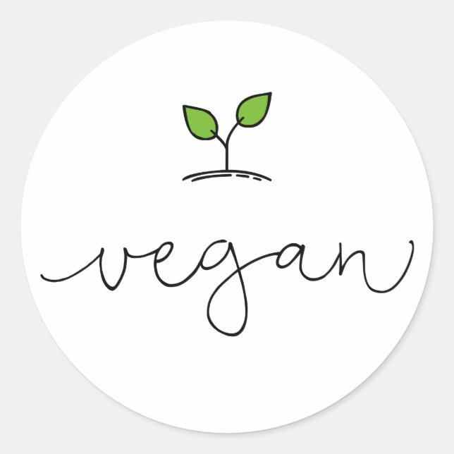 Vegan Classic Round Sticker (Front)