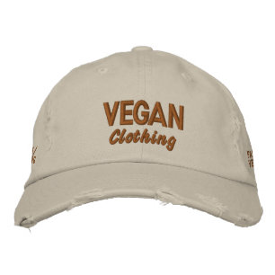 VEGAN Clothing Distressed Embroidered Hat