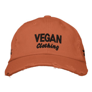 VEGAN Clothing Distressed Embroidered Hat