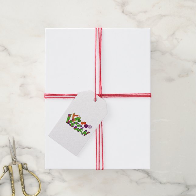 Vegan colourful gift tags (With Twine)