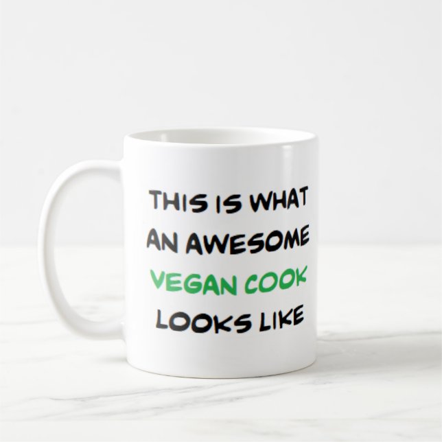 vegan cook, awesome coffee mug (Left)