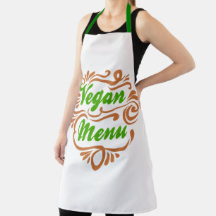 Vegan Cook Chef Menu Festive Graphic Apron